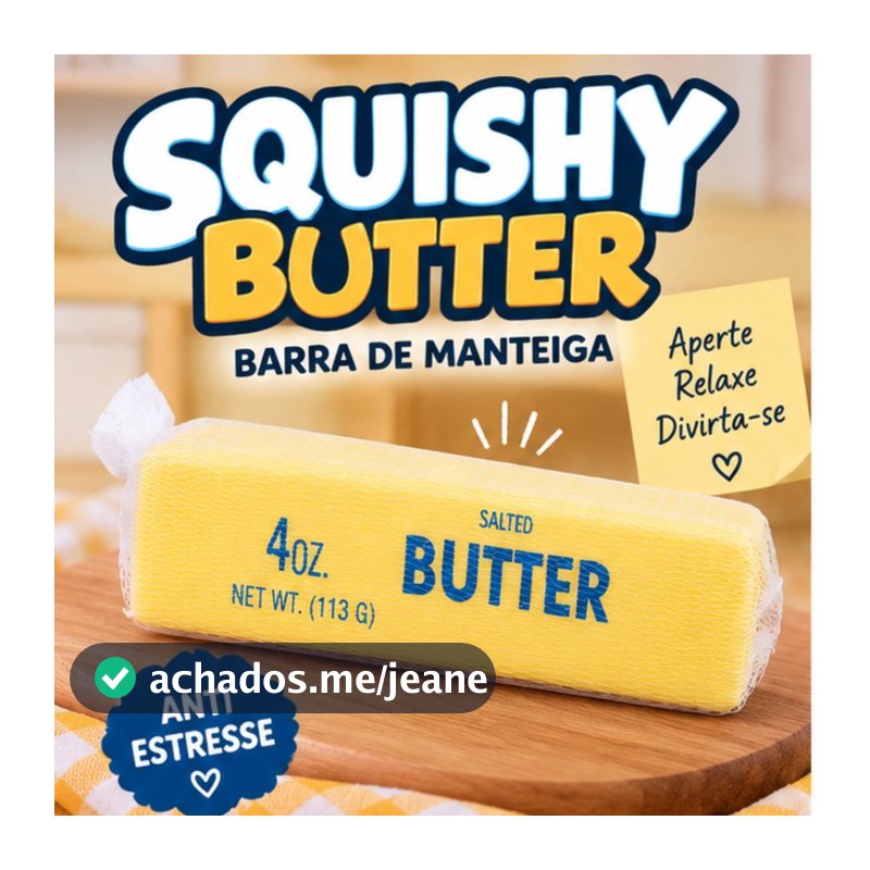 Squishy Butter Barra de Manteiga Brinquedo de Apertar Antiestresse Squishy Fofo Divertido Modelo Manteiga Amarela