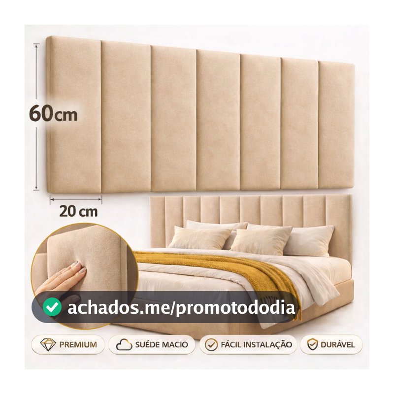 Cabeceiras de Cama Casal King Premium 60x20cm Decorativas | Opções para Solteiro Casal Queen King