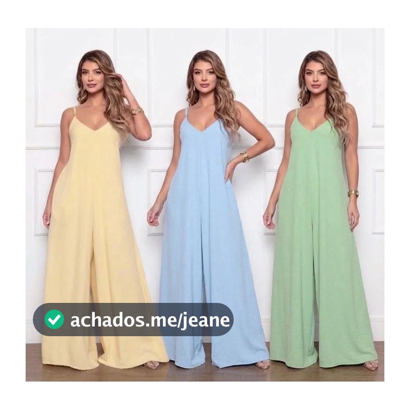 Macacão Feminina Calça Ampla de Festa Chá Revelação Casamento Convidada Confortável Final do Ano