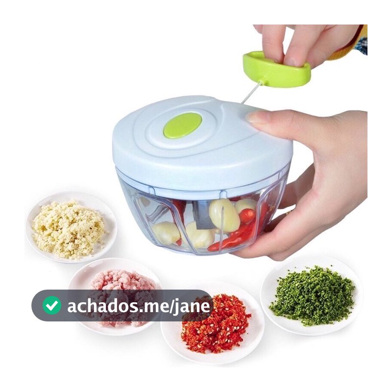 Processador Manual 400ml 3 Lâminas 111.5X8X11.5CM Alimentos Alho Triturador Multiuso