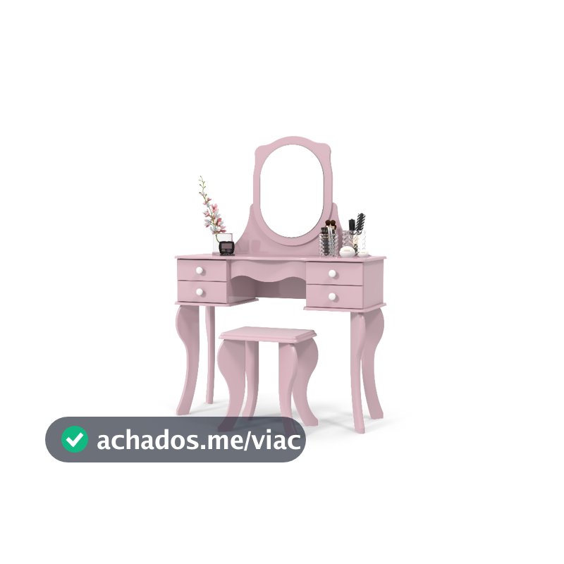 Penteadeira Princesa Maquiagem Acessórios Com Banqueta - Cores