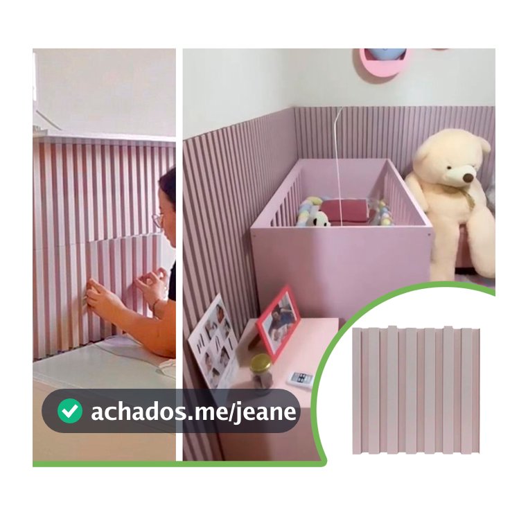 Kit 4m² Painel Ripado Nude Rosê 30x30 - 44 peças - Anti-impacto, Autocolante - Direct Borrachas