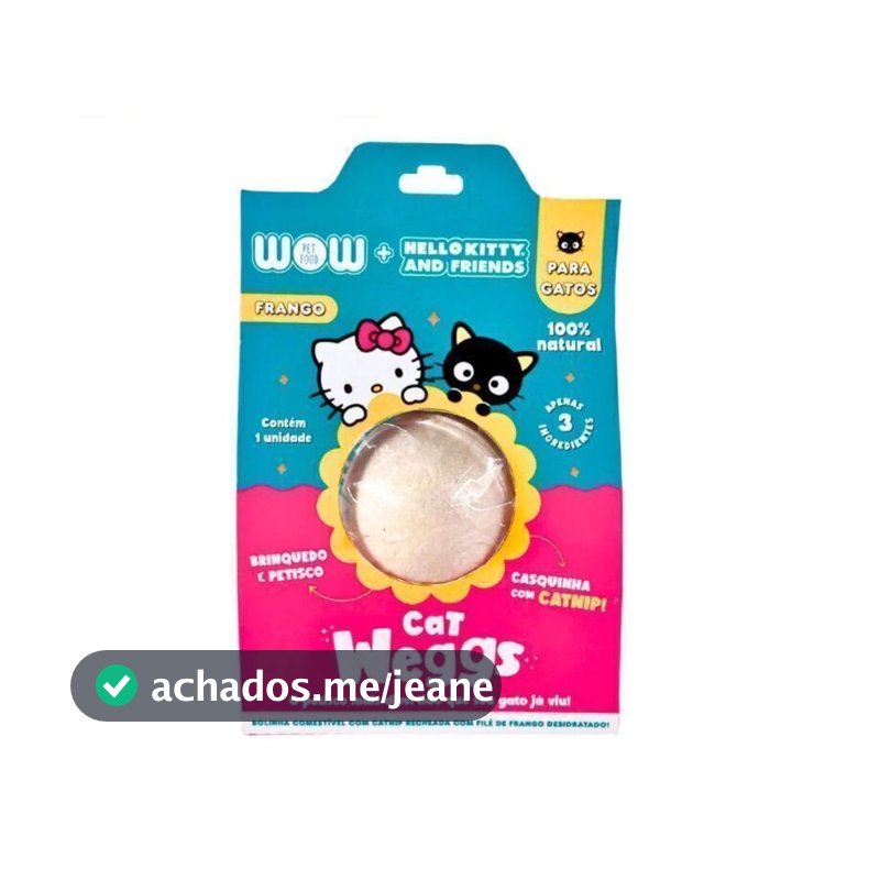 Petisco Weggs Para Gatos Sabor Frango + Catnip 100% Natural