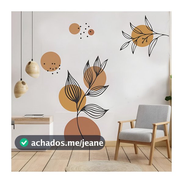 Adesivo De Parede Autocolante Minimalismo Orgânico Boho