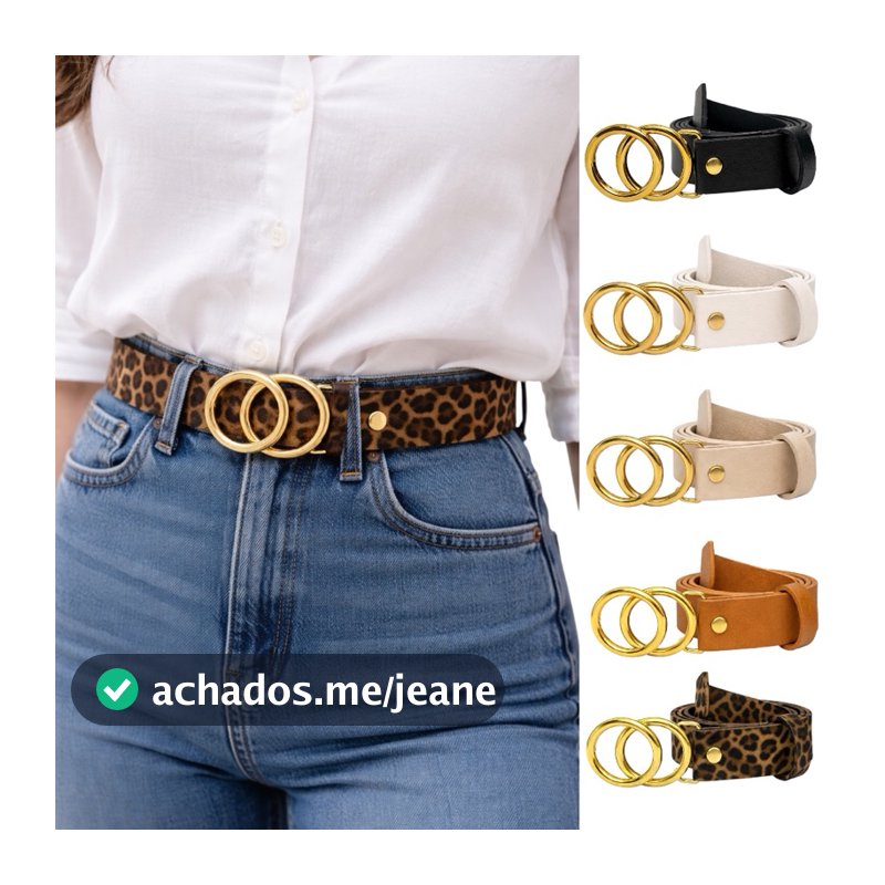 Cintos Femininos Redonda Dupla Dourada Largura 3.0cm Envio Rápido - Manuela