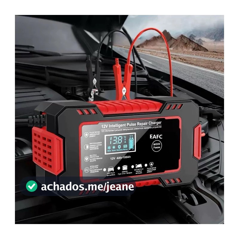 Carregador de bateria automotivo inteligente 12 V Display Digital Automático Energia Reparação Puls-envio imediato TECNO