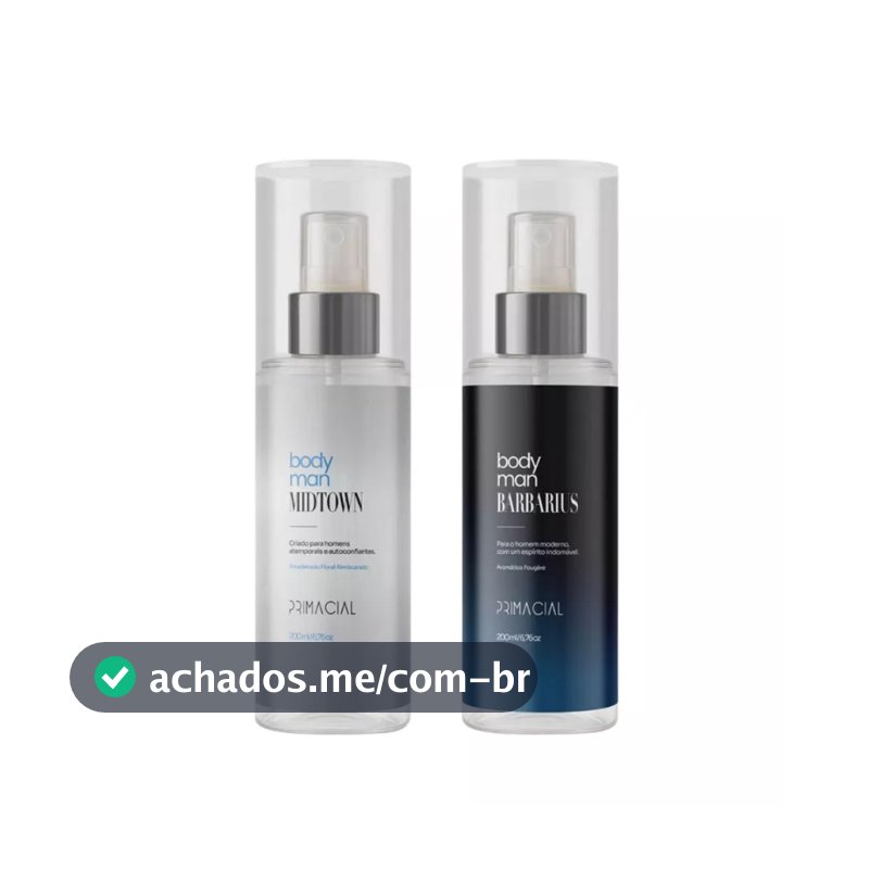 Kit Body Splash Masculino Barbour's Barbarius e Midtown 200ml - Fragrâncias Frescas e Amadeiradass