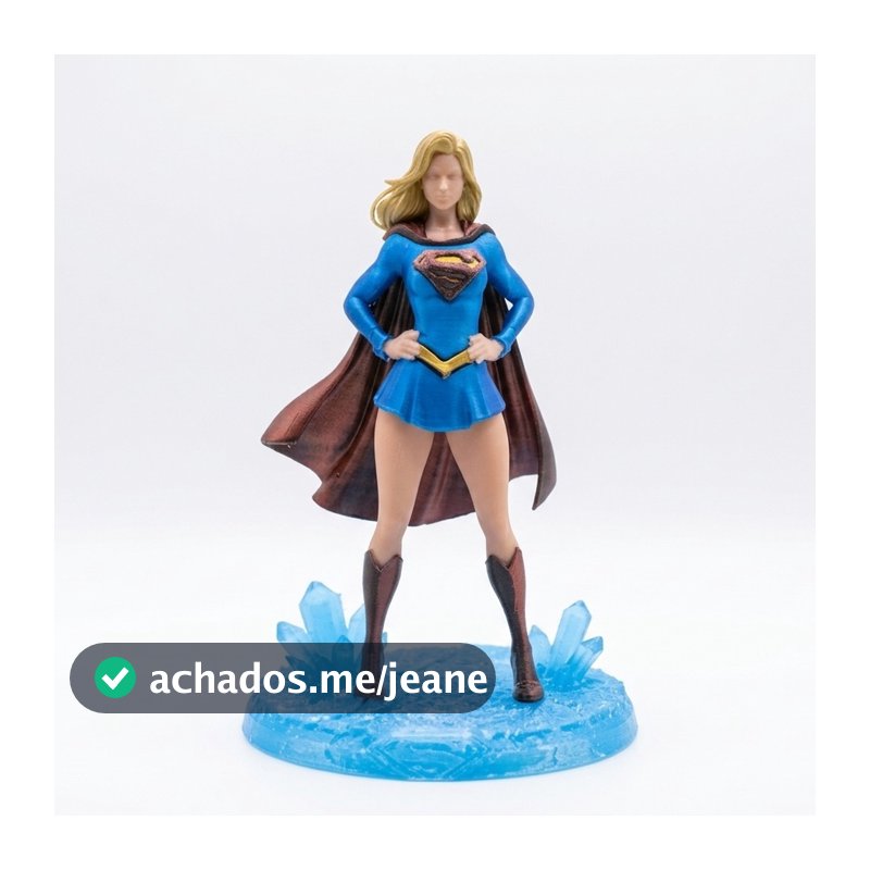Action Figure Supergirl 13cm com Base Decorativa – Modelo Colecionável
