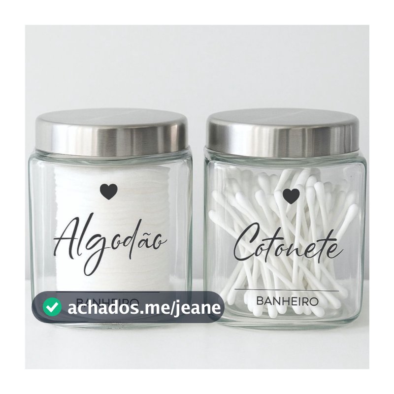 Kit com 90 Adesivos para Despensa Lavanderia e Banheiro Linha Premium Modelo Coração Stickers Tupperware