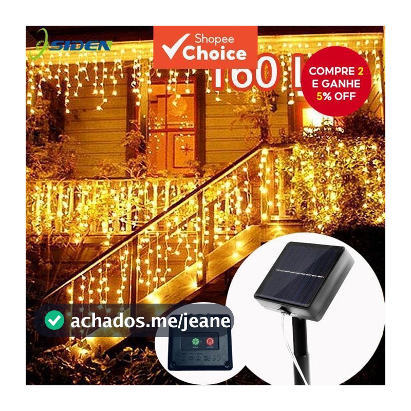 9M Cortina Solar de Luzes Cordão de Luzes Cascata Luzes Externas à Prova d'Água para Decoração de Casa Jardim Feriado