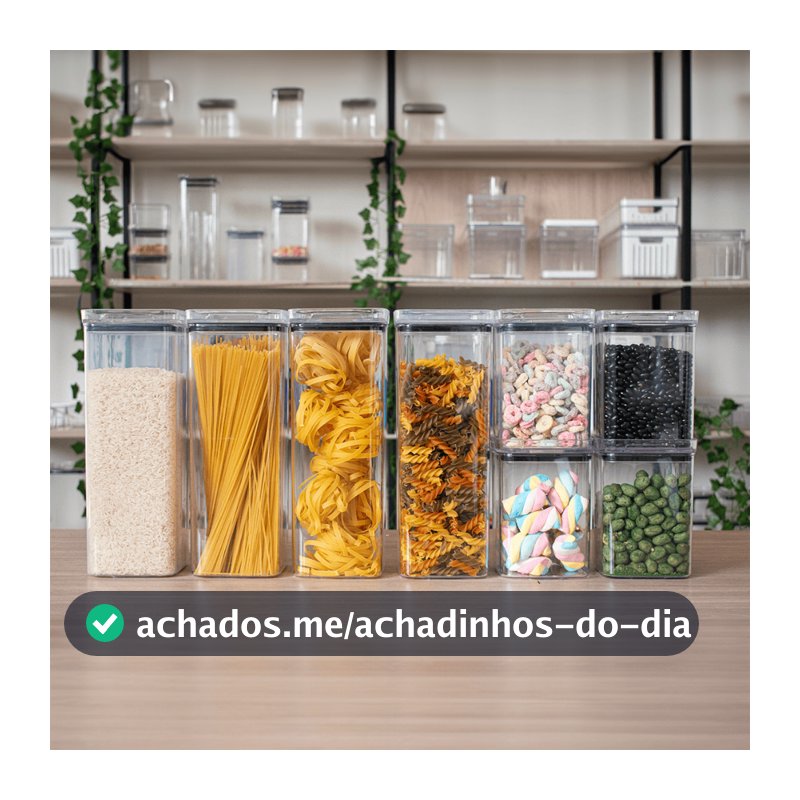 8 Potes Herméticos em Acrílico Cristal para Cozinha e Design Empilhável Organizador para Mantimentos
