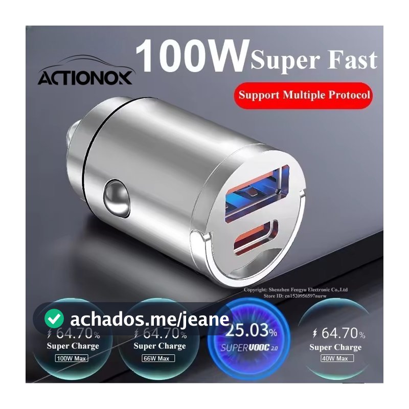 ACTIONOK 12-24V 200W Porta Dupla Mini USB Carregador De Carro Carregamento Ultra Rápido Tomada De Isqueiro Adaptador De