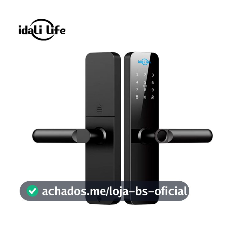 Fechadura Eletrônica Inteligente 6 em 1 IDALI LIFE Biometria, Senha Touch, Senha Temporária, App, Chave e Tag