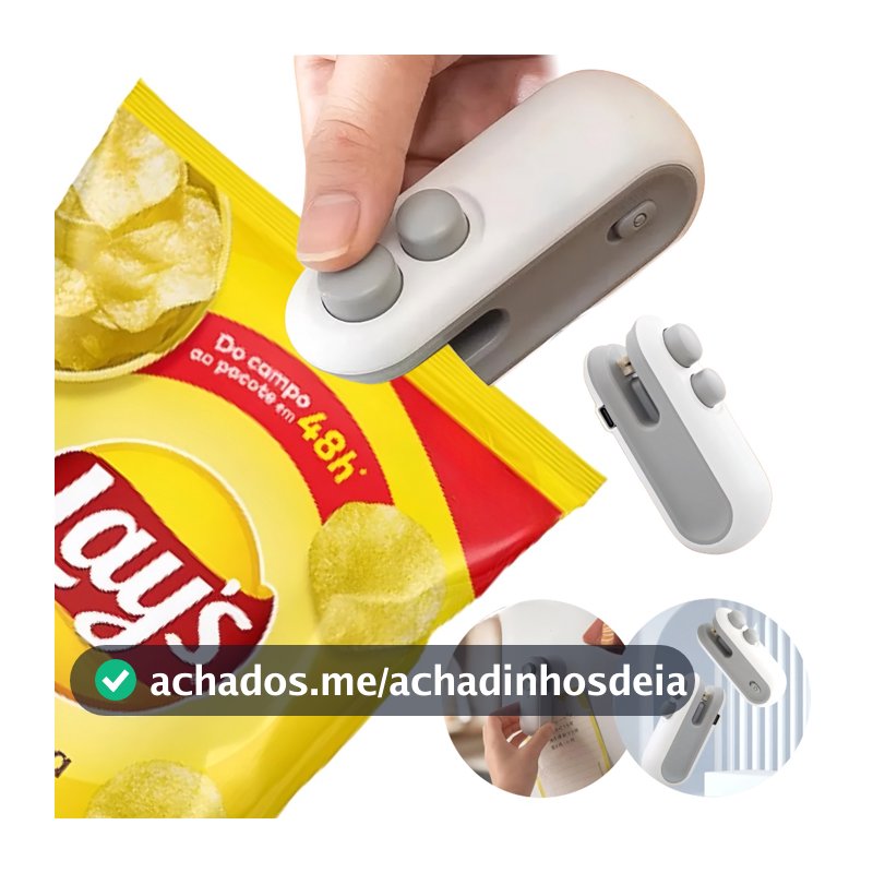 Mini Máquina Seladora Portátil  2 Em 1 Saco Plástico Embalagen Carregamento Usb Elétrica