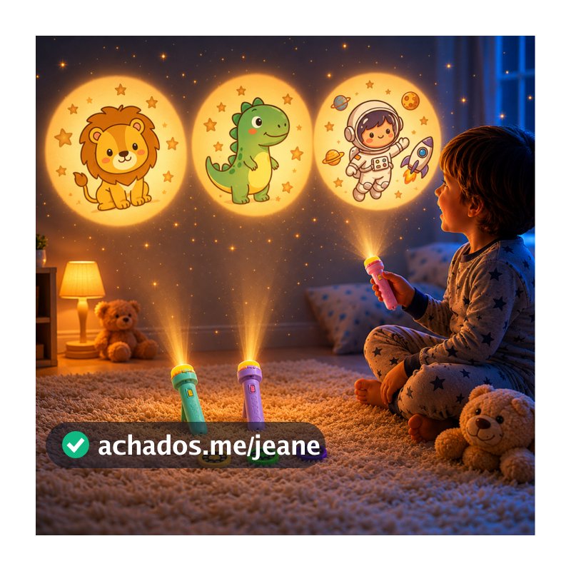 Projetor Infantil 24 Imagens Criativas 2 em 1 Brinquedo Presente Dia das Crianças Natal Lanterna