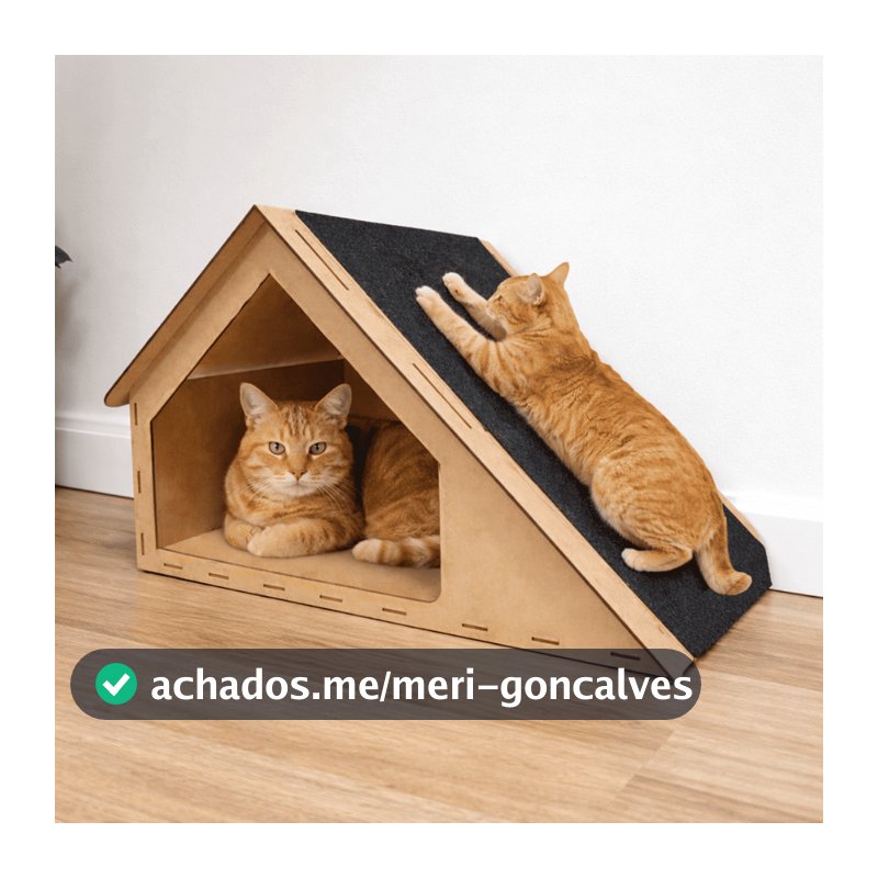 Arranhador Gato Rampa Anti Estresse Casinha Brinquedo Tóca 30x47cm