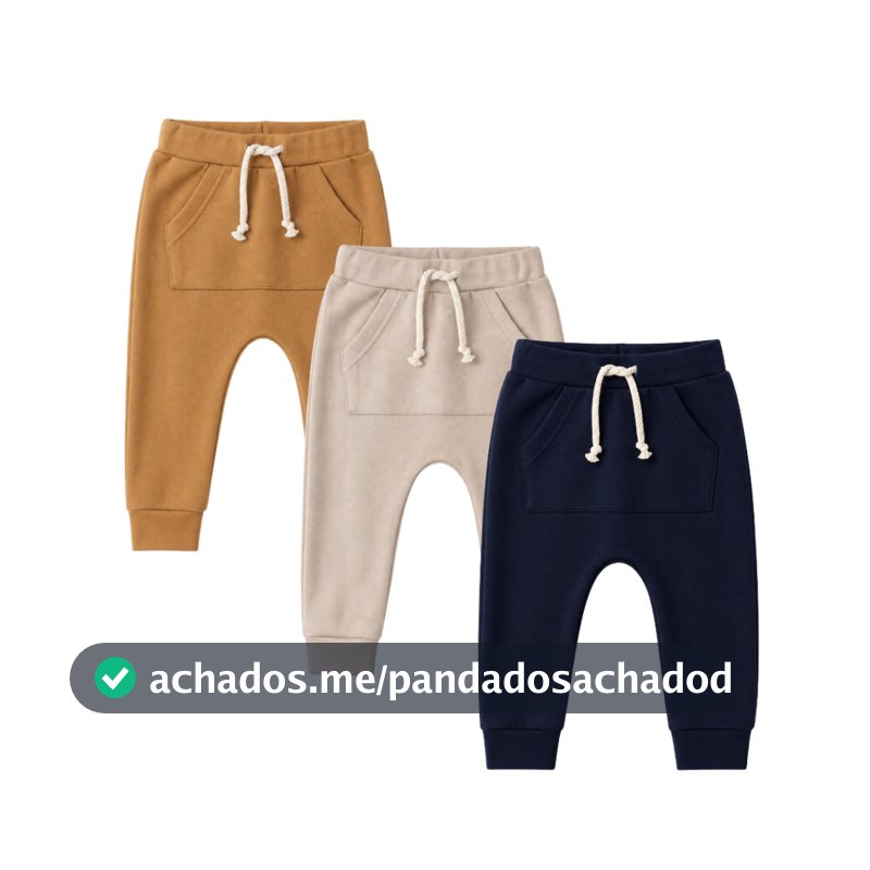 Calça Saruel Bebê Menino Infantil 0 a 1 Ano 100% Algodão