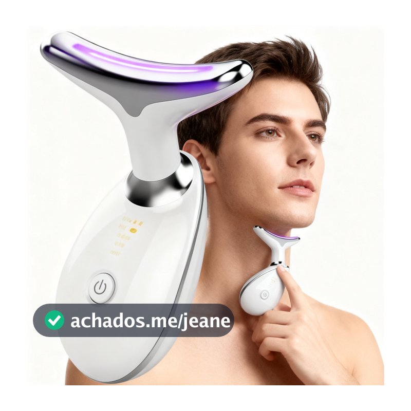 Portátil Beleza Pele Firmeza Pescoço Led Vibração Fóton Levanta A Anti-Rugas Remover Massageador