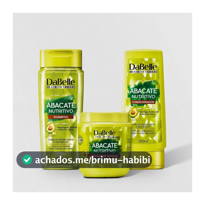 Kit Dabelle Abacate Máscara + Shampoo + Condicionador