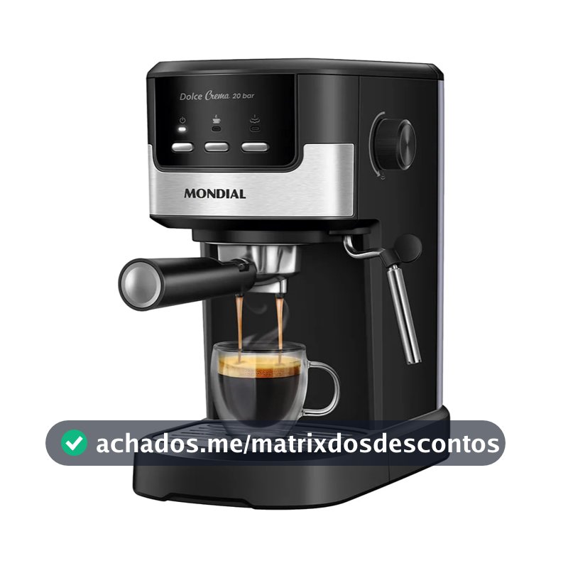 Cafeteira Espresso Mondial Dolce Crema 20 Bar Inox 1200W
