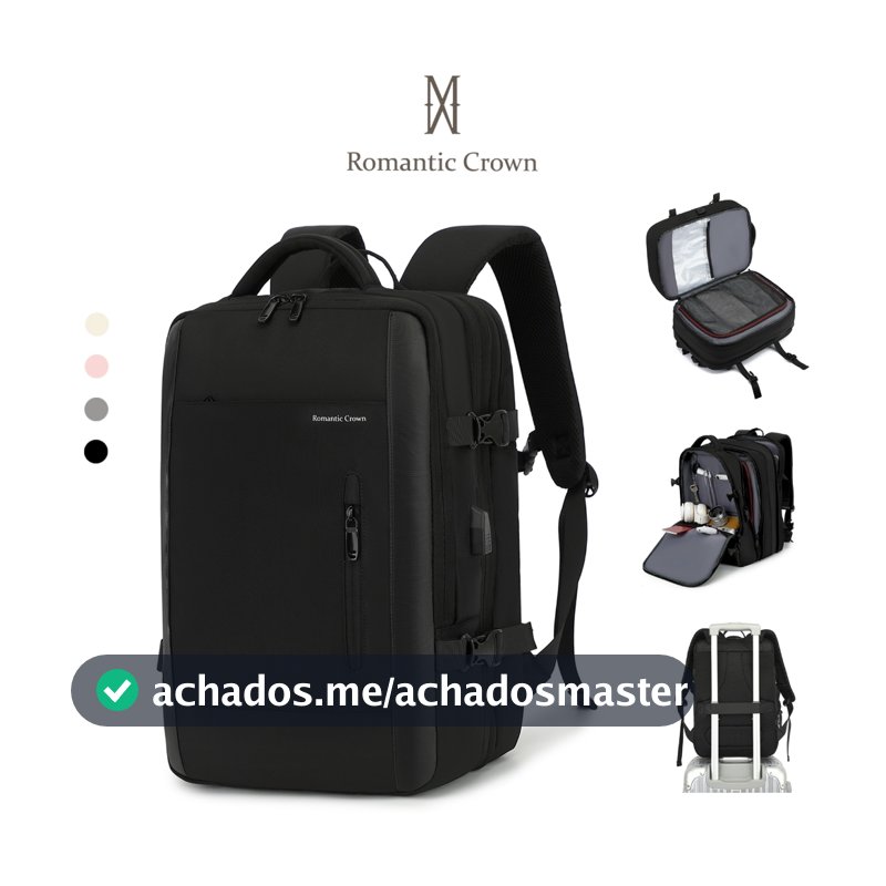 ROMANTIC CROWN Mochila de Viagem MascuIino e Feminina ImpermeaveI Reforçada Executiva para Notebook