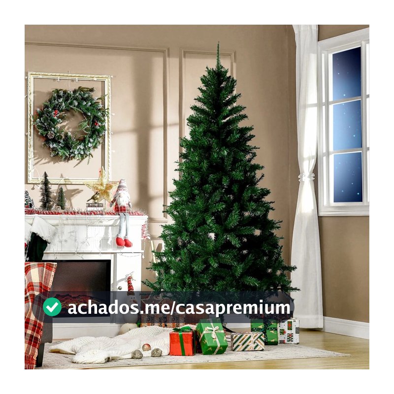 3M Árvore de Natal Tradicional  2,40M 2,1M e 1,8M- 1450 1250 e 850 Galhos Ajustável Hastes Flexíveis BASE DE METAL