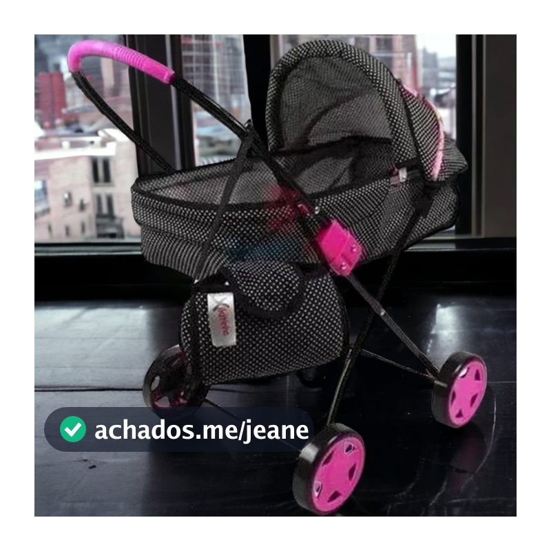 Carrinho De Boneca Bebê Reborn Xikitinha C/ Bolsa e Mamadeira size