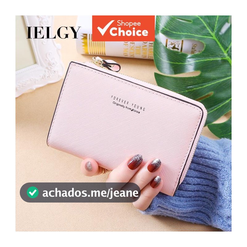 IELGY Carteira Feminina Coreana de Zíper Curto, Fresca, Compacta e Multifuncional com Grande Capacidade