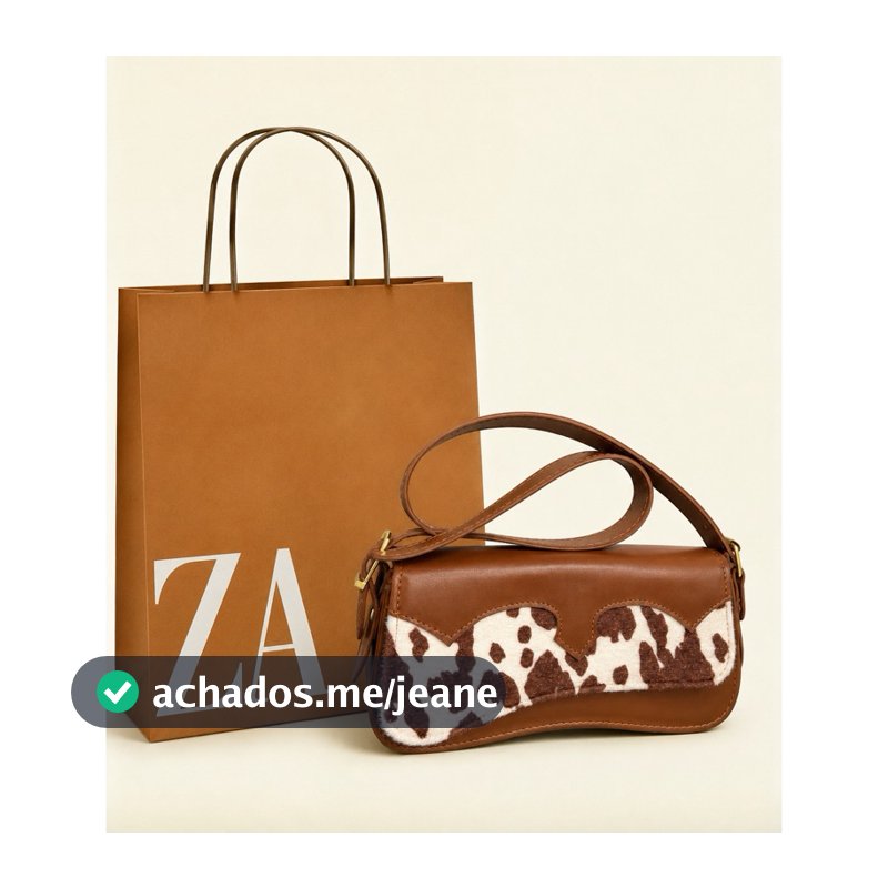 Bolsa Baguete Country de Ombro Feminina Estampa de Vaquinha Festa Vaquejada