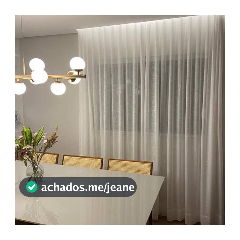 Cortina Linho Voil Flame 3,00mts X 2,20mts Linho
