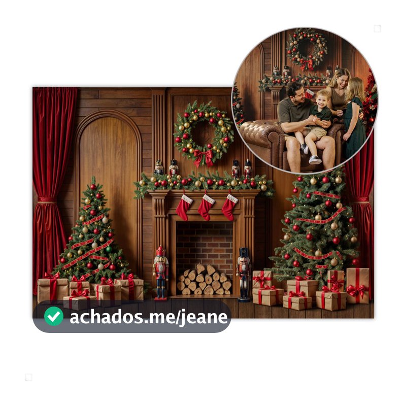 Fundo Painel de Natal Decoração 2026 Cenário Árvore Decorada Tecido Sublimado - FNT-823