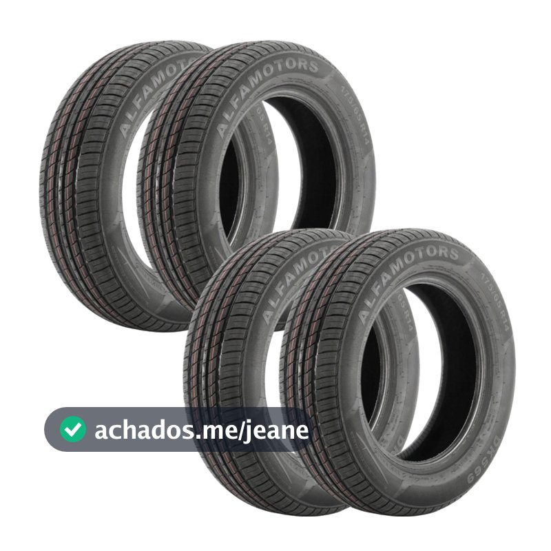 Jogo 4 Pneus 175/65 R14 Alfamotors DK569 90/88T 6PR Reinf. Aro 14 Novos