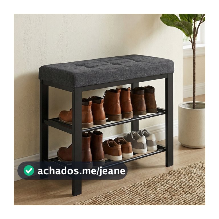 SONGMICS Banco Estofado para Sapatos, Organizador de Sapatos com Almofada, Estilo Moderno, para Sala, Quarto