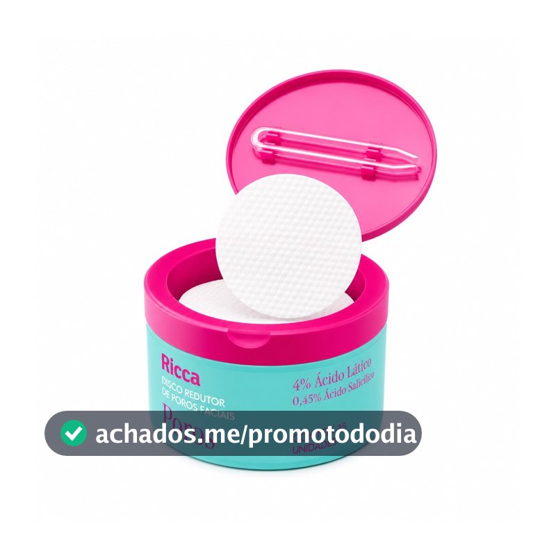 Disco Redutor de Poros Facial Esfoliante Pele Oleosa Antiacne Ricca 35unidades