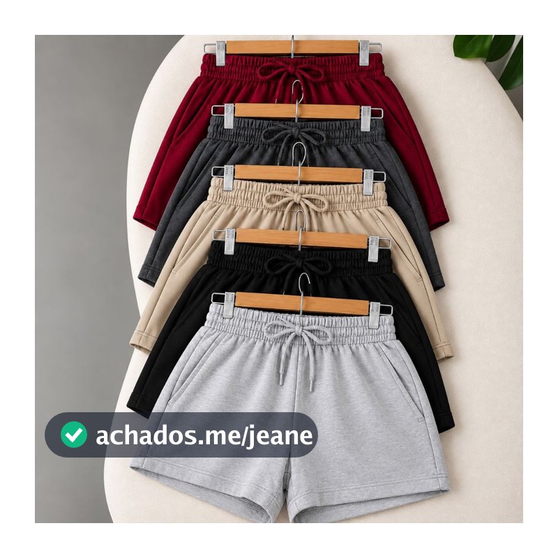 Kit 3 Shorts Feminino Confortável e Moderno Cintura Alta Tecido Moletinho Verão Moda Fashion