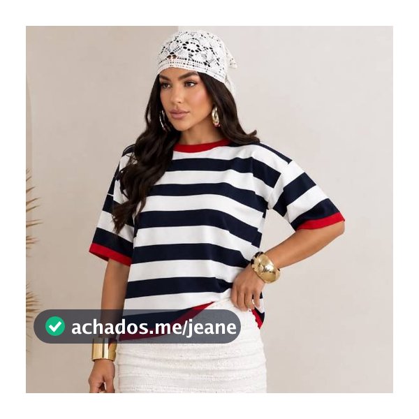 Blusa Feminina Estilosa Oversized Tricot Modal Listrada Manga Curta Roupa Feminina Elegante Verão