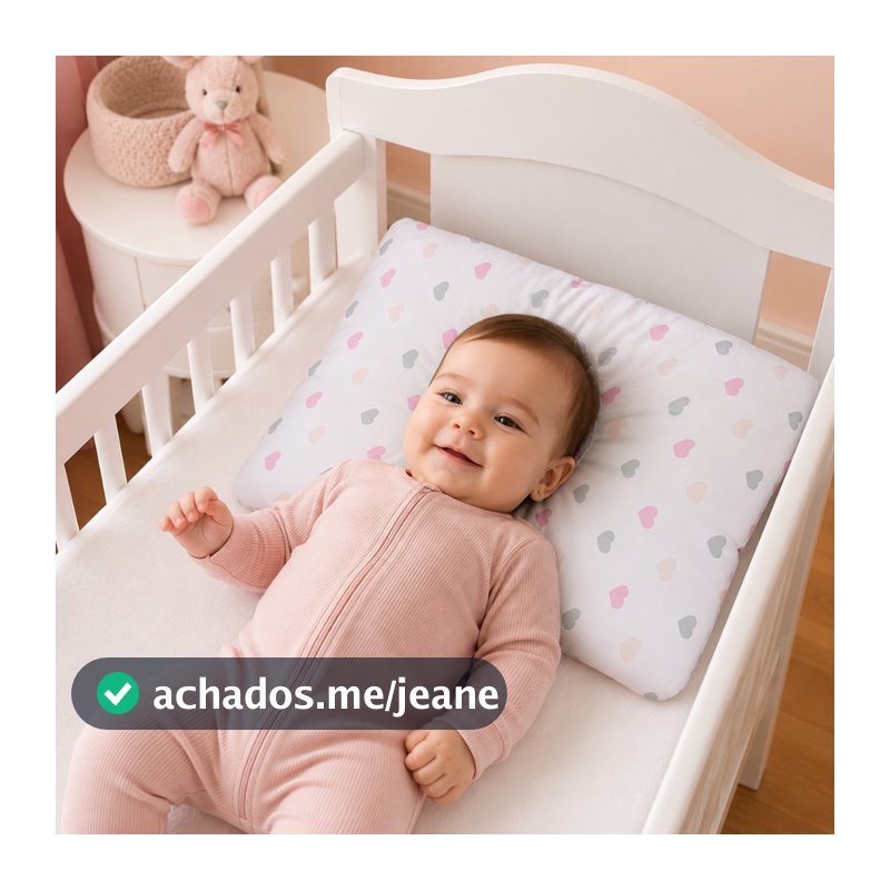 Travesseiro Anatômico Cabeça Chata Para Bebê RN Menina Menino Almofada Modelador