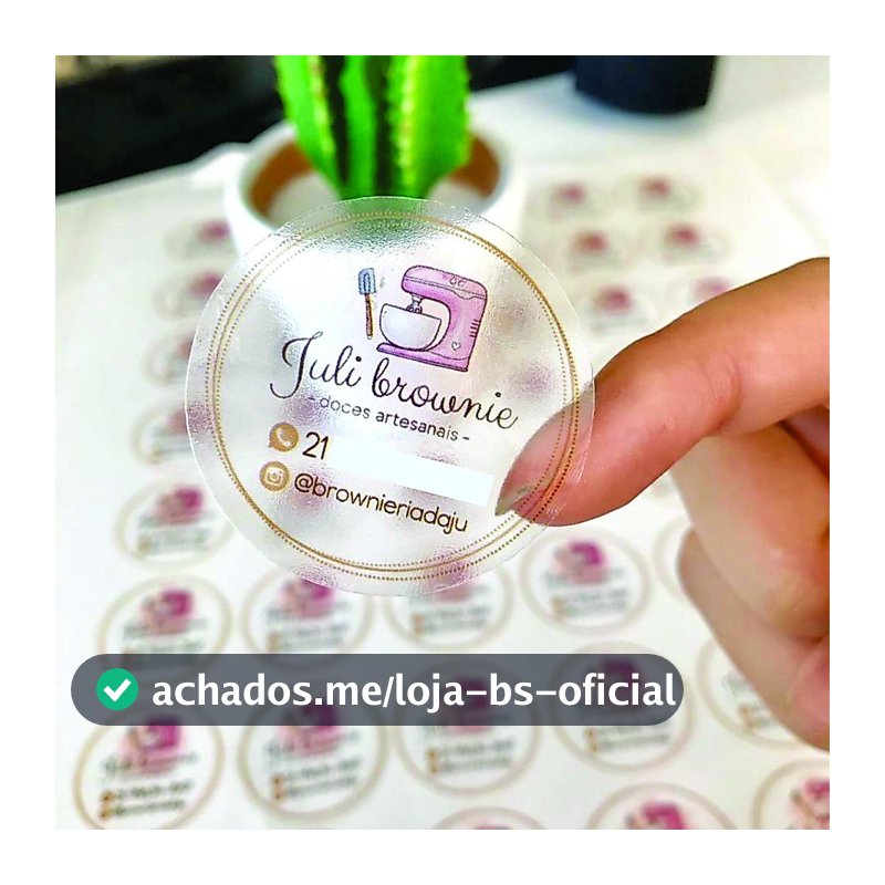 300 Etiquetas Rotulos Personzalizado Adesivo Fosco Brilho Transparente Tamanho Personalizado