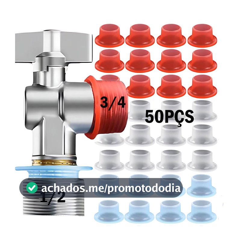 Kit 50 Peças Veda Rosca De Silicone Vedantes De vazamento de Torneiras Junta De  Anel De Vedação