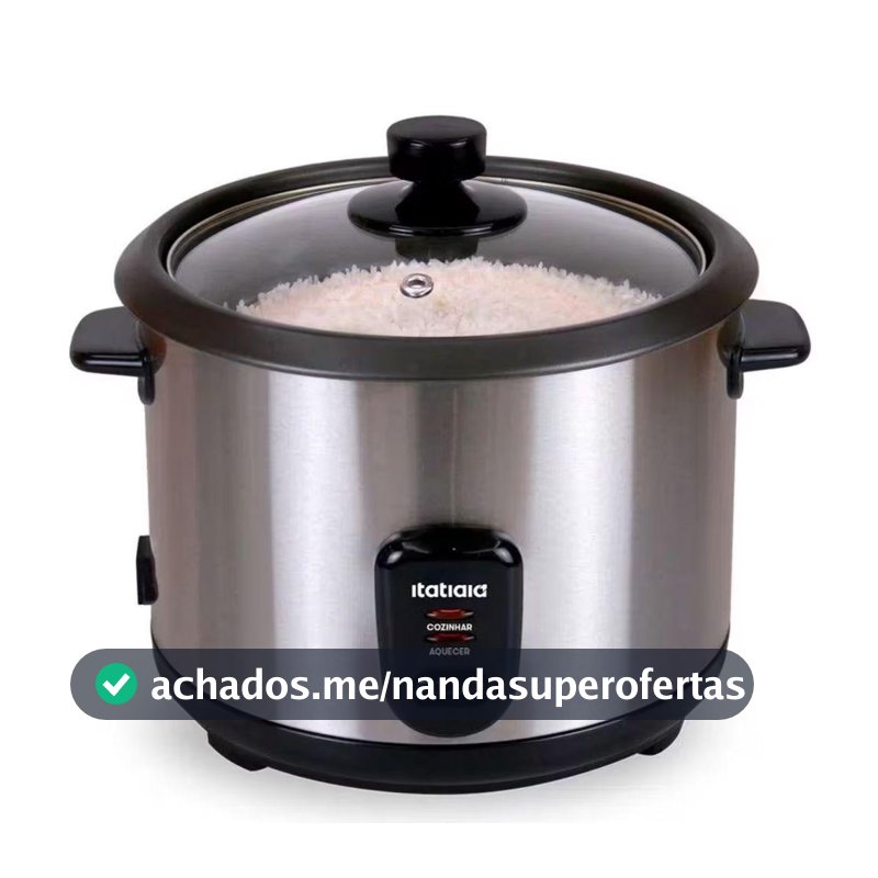 Panela Elétrica de Arroz Itatiaia Midi 1,5L 500W Inox Preto 220V