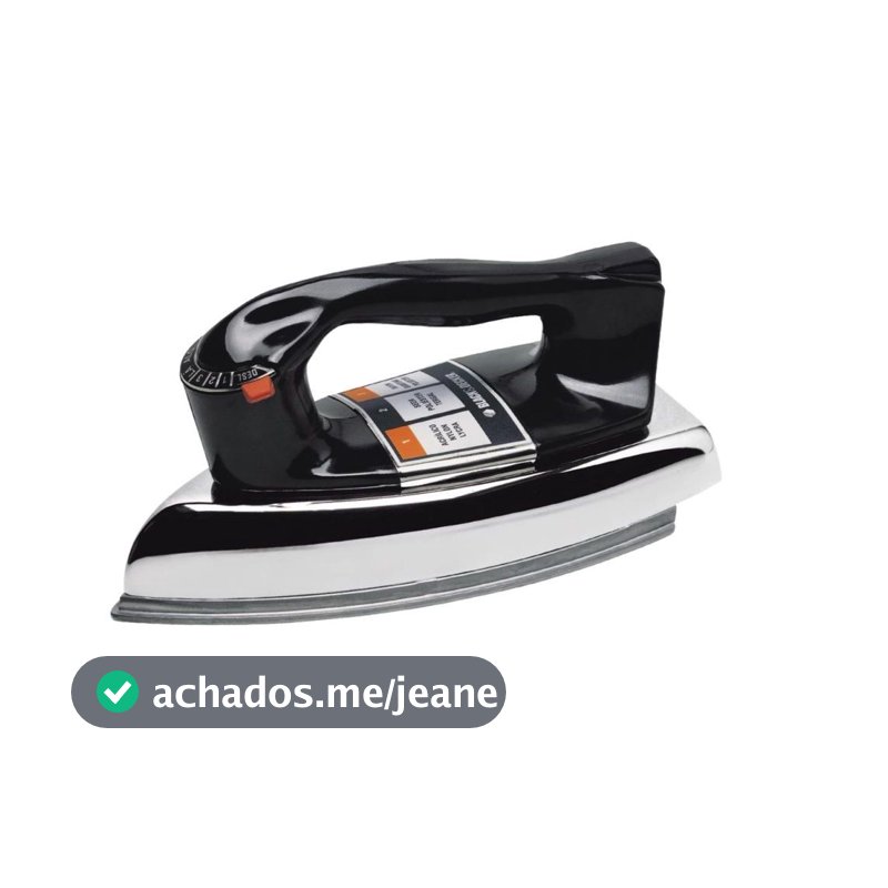 Ferro de Passar Roupa a Seco, BLACK+DECKER VFA1110XM6  Preto 220V