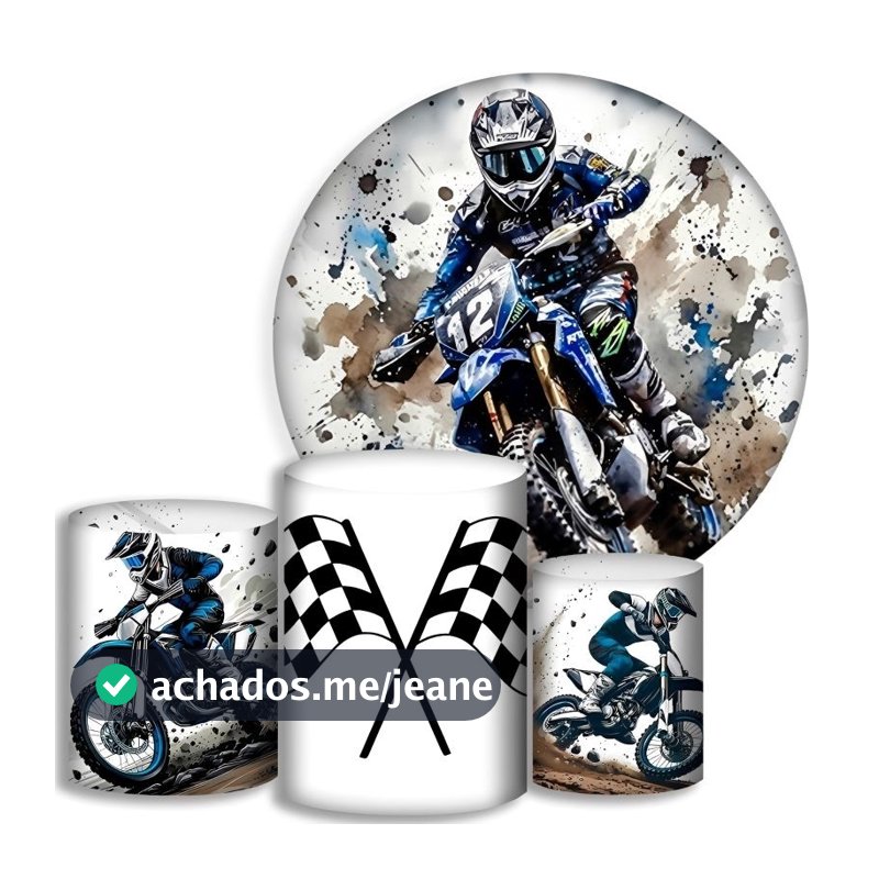 Capas Para Cilindros + Painel - Motocross - Kit Decoração Festa | Envio 24 Horas