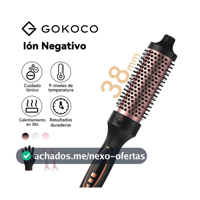 GOKOCO Modelador De Cabelo Portáti íons Negativos 9 Níveis De Temperatura Aquecimento Rápido 30s Para Cabelos Cacheado
