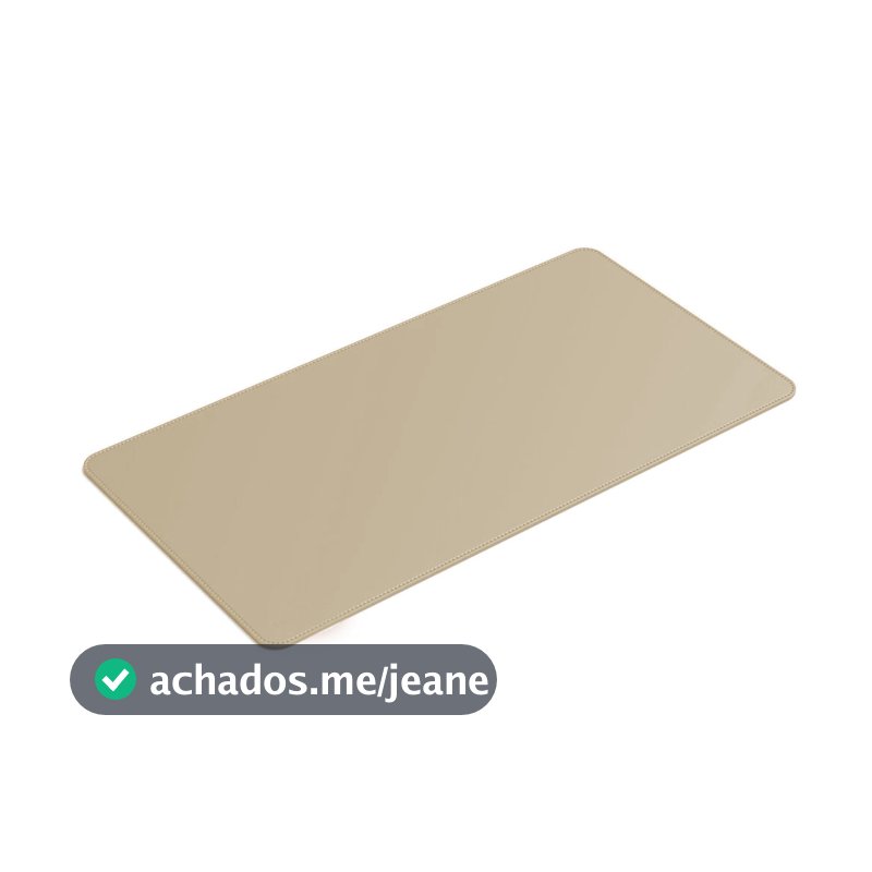 Mouse Pad Grande Couro Bege Claro Feltro Costurado Básico