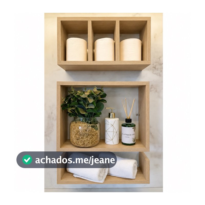 Kit 3 Peças Nicho Prateleira para Banheiro 37 X 10cm MDF /MDP JÁ VAI MONTADO!