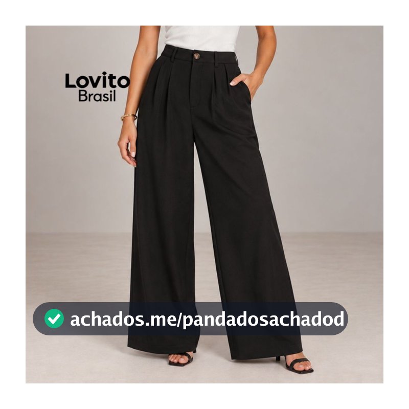 Lovito Calça Alfaiataria Pregas Trabalho Moda Feminina PTB1053BRL1083
