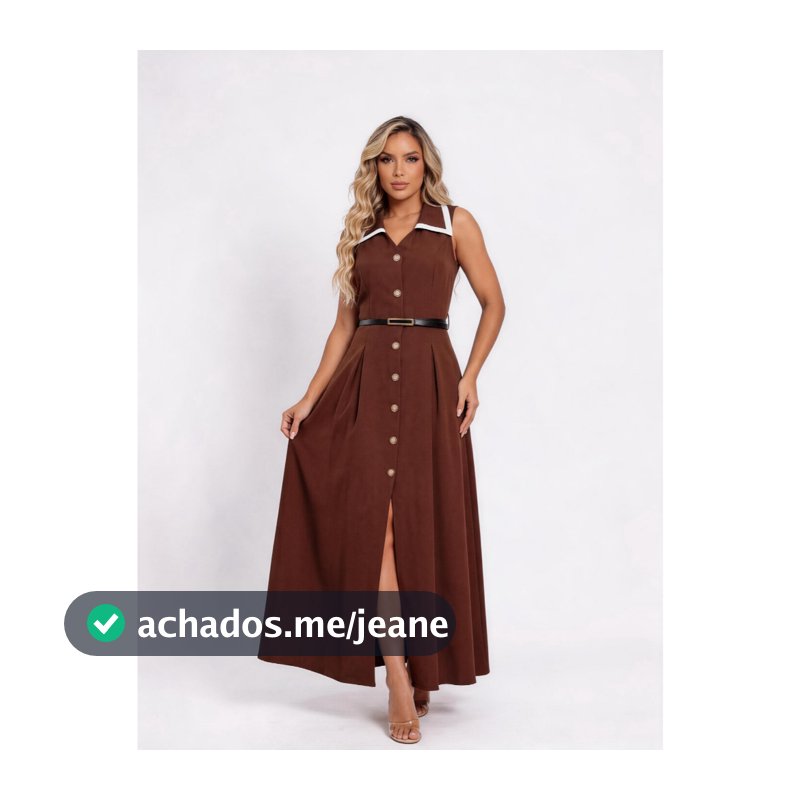 Vestido Longo Elegante E Vintage Feminino Com Cintura Marcada, Gola Lapela, Botões, Ajustado