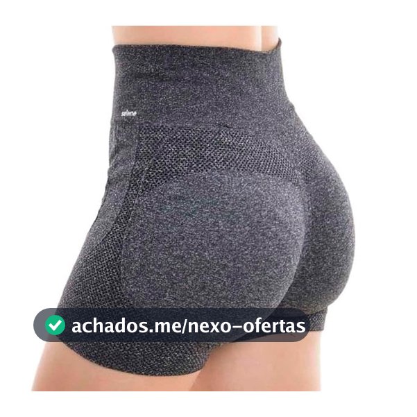 Shorts Selene Feminino Empina Bumbum Levanta Glúteos Poliamida Cintura Alta Sem Costura Academia
