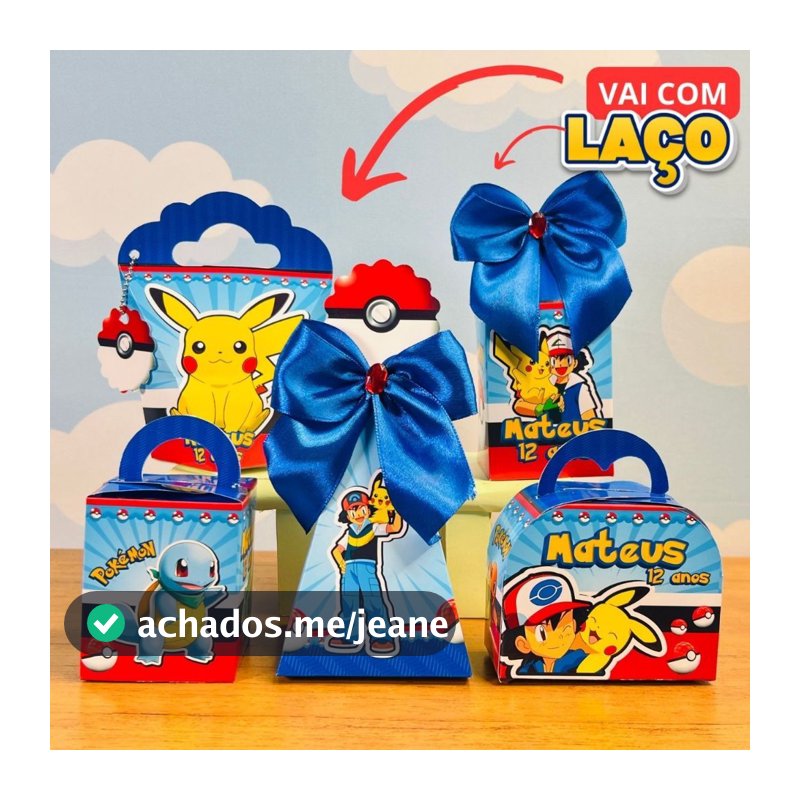 Kit Festa Pokémon Personalizado Lembrancinhas de Aniversário Infantil | Caixinhas Pikachu Decoradas