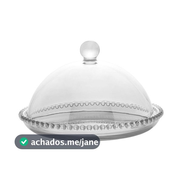 Wolff Casa Prato Queijo Queijeira Tampa Cristal Pearl 20x12cm